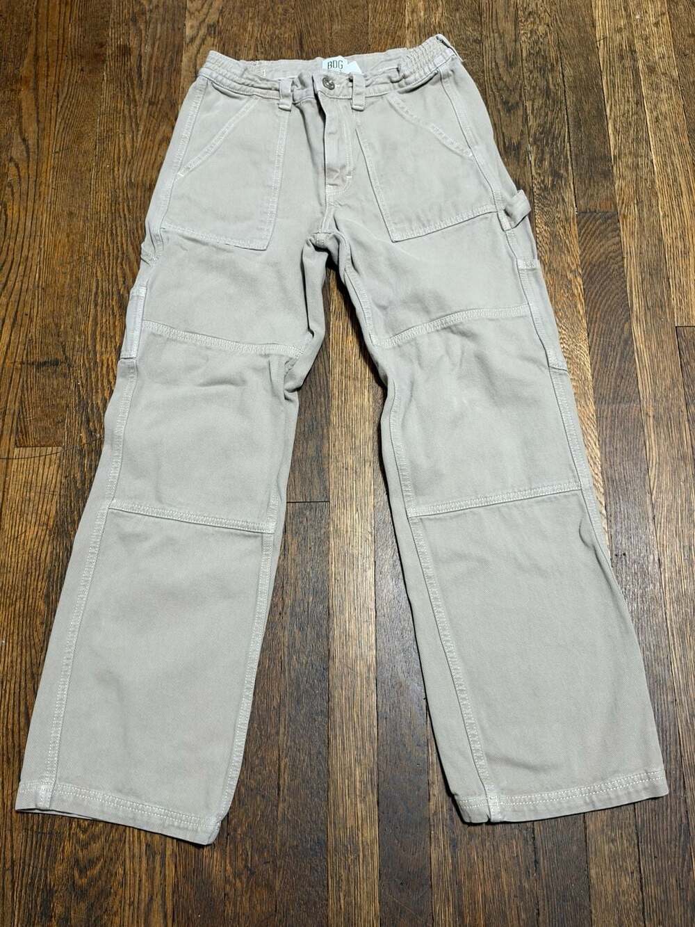 BDG Urban Outfitters Skater Carpenter Pants Size 26x32 Beige Cotton